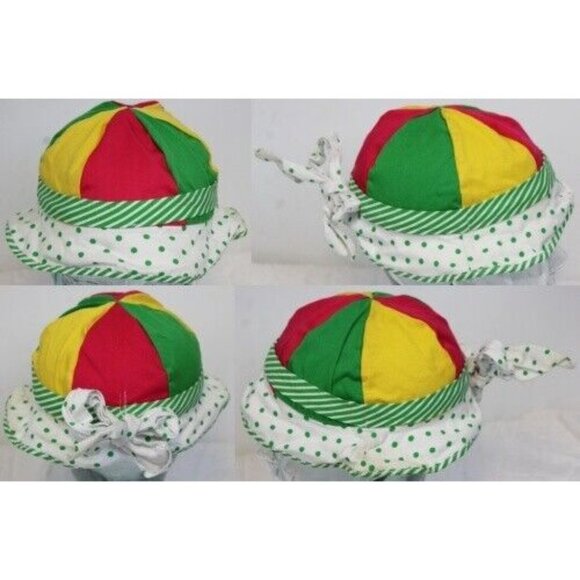 Vtg 90s Bon Chacha Sports Romper Jumper sz 18M Color Block Hat Polka Dots Stripe - Picture 7 of 14